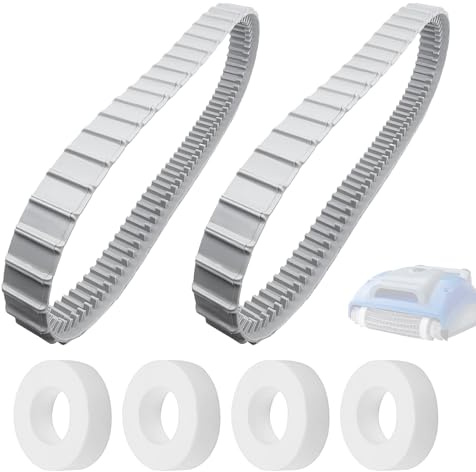 2 Stück Poolreiniger Zahnschiene, 9985006-R2 Poolroboter Timing Schiene mit 4 Stück Kletterringen Abwasser Saugmaschine Ersatzteile Poolreiniger Kit