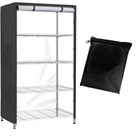 Oniissy Copertura per scaffalatura con pannello in PVC trasparente, resistente, copertura protettiva per scaffali, 122 x 45,7 x 182,7 cm (lunghezza x larghezza x altezza), con cerniere a 3 vie