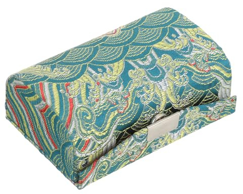 Veemoon Étui à Rouge à Lèvres Vintage en Tissu Chinois, Pochette Élégante pour Organiser 2 Rouges à Lèvres, pour Bureau et Soirées, en Différentes Couleurs