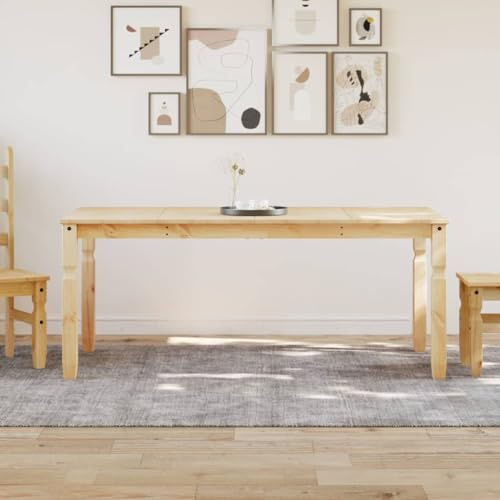 Esstisch Corona, 180x90x75 cm, aus massivem Kiefernholz, für Küche und Esszimmer, rustikaler Holz-Küchentisch