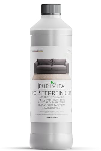 PURIVITA® Pulitore di Tappezzeria [750ml] - Detersivo per Lavatappeti - Prodotto per Pulire Divani in Tessuto, Materassi e Cuscini - Detergente Sedili Auto - Concentrato 1:30 - Senza APEO e Fosfati