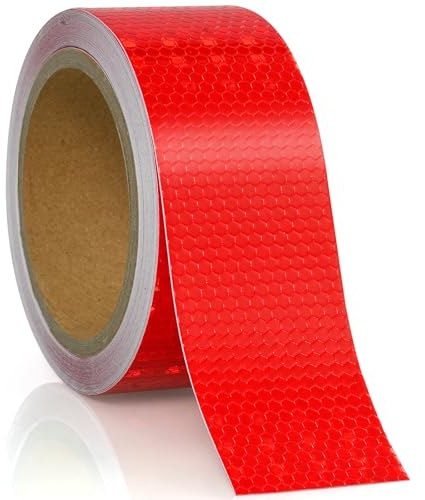 AOOWU Ruban adhésif réfléchissant, 10 m x 5 cm Imperméable Bande réfléchissante autocollante d'avertissement, Réflecteur Haute Visibilité Bande, Ruban Avertisseur pour Véhicules, Voitures, Remorques