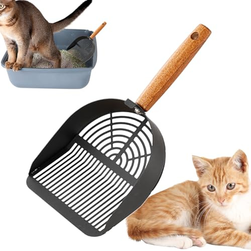 Kattströskopa - 12 kattlåda skopa | PET-verktyg i rostfritt stål - tung ergonomisk handtagsdesign för enkel siktning och rengöring, idealisk för användning