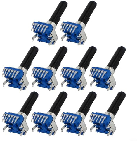 Zilimontt RK12 Stereo K Potentiometer 6 Pin Halbschaft mit mehreren Widerstandswerten B10K B20K B50K B100K für Audiogeräte und Heimwerkerprojekte (B100K)