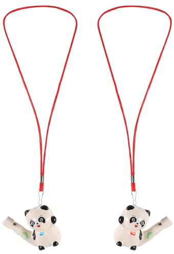 HOLIDYOYO 6 Pezzi Fischietti Panda in Ceramica, Giocattolo Musicale da Bagno Educativo e Colorato, Set di Fischietti ad Acqua per Feste e Regali di Compleanno
