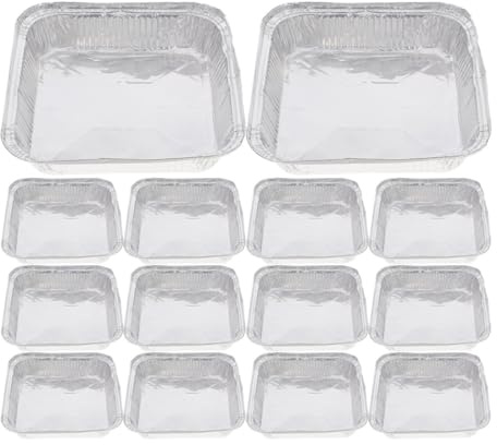 Abaodam Teglie da Forno in Alluminio Usa e Getta 30 Pezzi, Versatili e Comode, per Cucina Domestica e Uso Commerciale, Dimensioni 8x8 Cm, Colore Argento