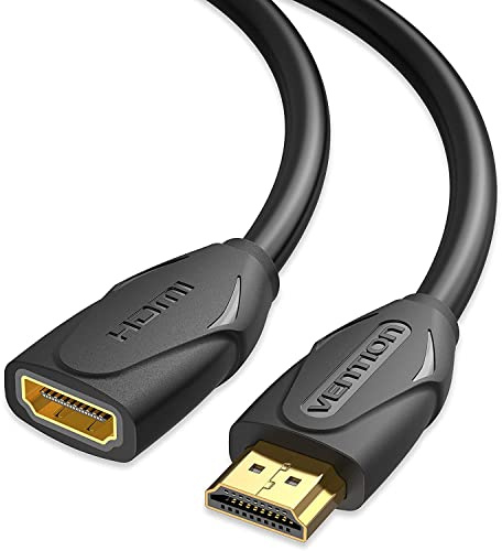 VENTION HDMI 2.0 Verlängerungkabel 1m 4K 60Hz 18Gbps Stecker auf Buchse HDMI Verlängerung Kompatibel mit TV, Laptop, Tablet, HDTV, Projektor