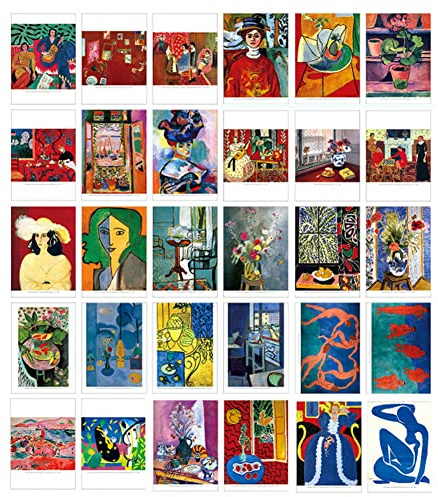 HOSTEESSCHOICE Beautiful Art Postcards set of 30 Henri Matisse Post card variety pack Famous Painting Scenery,4 x 6 Inches