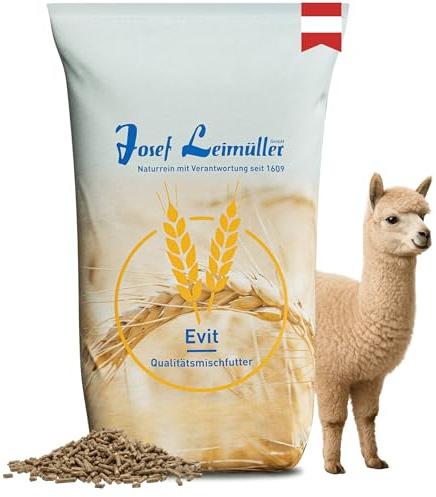 Leimüller Alpakafutter Pellets 25kg Lamas Kamele Alpakas Nutztiere | Gentechnikfrei, staubarm, für Alpakas, Lamas, Kamele & Neuweltkamele, aus Österreich