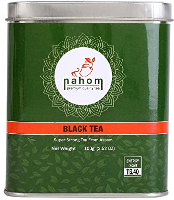 NAHOM Premium CTC Assam Black Tea & English Breakfast Tea | Perfect for Kombucha, Iced Tea & Irish Breakfast tea - 3.53oz | 100g - TIN