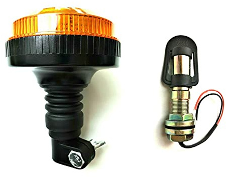 MelTruck® LED Rundumleuchte mit 4 Blitzmuster mit Aufsteckrohr ECE R65 R10 E9 für LKW PKW Traktor