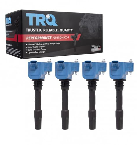 TRQ Ignition Coil Set 4 Piece High Temperature Epoxy Compatible with 16-23 BMW X3 X1 330i 330e 530i 430i X2 X4 Z4 530e 740e M235i 228i 14-23 Mini Cooper Clubman Countryman 21-22 Toyota GR Supra
