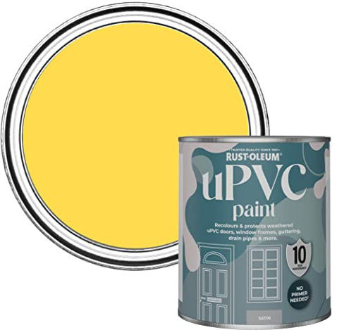 Rust-Oleum Yellow uPVC Door and Window Paint In Satin Finish - Lemon Sorbet 750ml