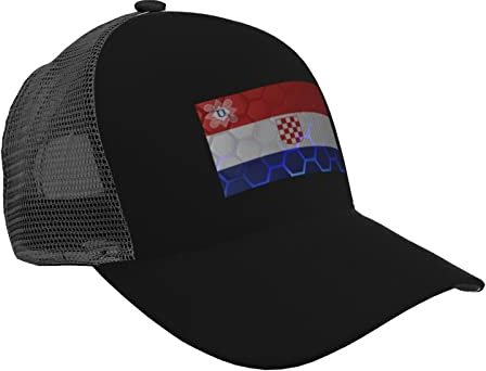 XVBCDFG Flagge von Kroatien Baseball Cap Atmungsaktiv Gebogene Krempe Mesh Caps Sonnenblende Hip-Hop Hut Verstellbare Trucker Hüte für Männer Frauen, Siehe Abbildung, One size