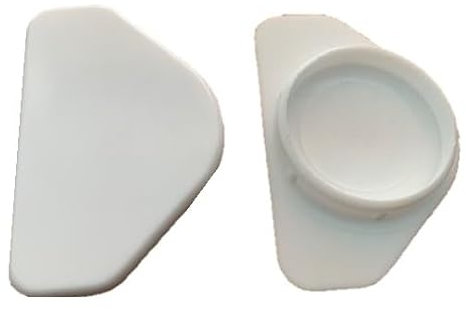35mm White Winged Hinge & Screw Hole Cover Caps - Kitchen Cabinets/Cupboard Doors (8 x White Winged Hinge Hole Caps)