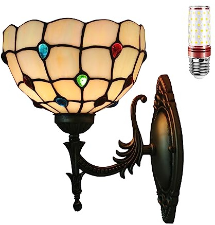 Uziqueif LED Wandleuchte innen,12W Wandlampe, E27 Wandlampen aus Glass für Schlafzimmer Wohnzimmer Garage Veranda Flur