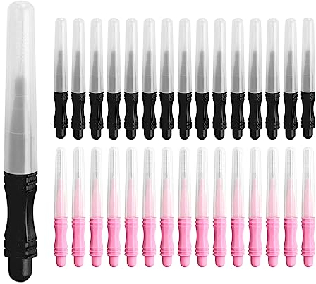 30pcs mini pennello per sopracciglia, pennello per sopracciglia portatile, pennello per ciglia, strumento per allungare le ciglia, pennello con cappuccio, pennello per la cura orale delle ciglia