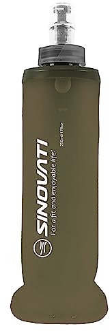 SINOVATI Borraccia pieghevole in TPU, Soft Flask, bottiglia d'acqua senza BPA, per zaino, bicicletta, trekking, campeggio e arrampicata (grigio scuro, 250 ml)
