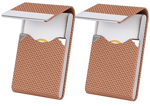 ALXBSONE 2 Stück Visitenkartenetui, Professionelles Kartenetui, Kartenetui Damen aus Metall, Business Card Holder mit Magnetverschluss, Leder Visitenkarten Aufbewahrung für Herren Damen