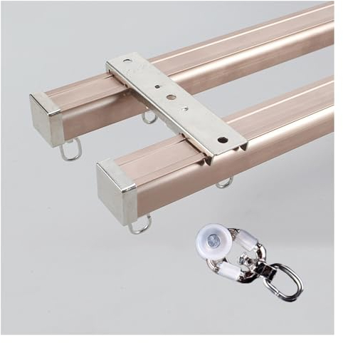 Deckenschiene Aus Aluminiumlegierung Für Vorhänge - 1~6m - Verschiebbare Vorhangschienen-Decken-/Wandhalterung - Für Sichtschutzvorhänge, Wohnmobilvorhänge, Duschvorhänge (Color : Gold C, Size : 3m/