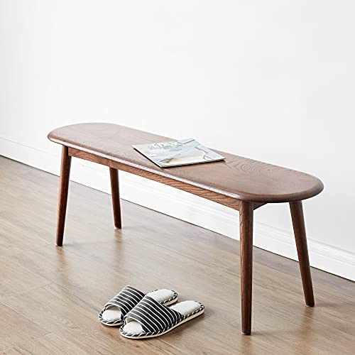 HomSof Bettbank aus natürlicher Eiche, 100 % Massivholz, für Esszimmer, Walnuss, 100 cm