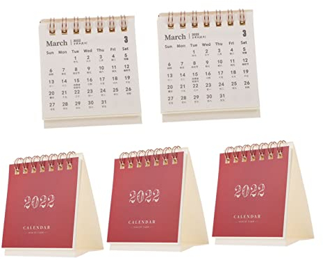 MAGICLULU 5stücke Mini-kalender Als Tischkalender Heimkalender Und Dekorativer Kalender Für Schreibtisch Stabiler Dreieckiger Fuß Notizblöcke Für Planen Und Notieren