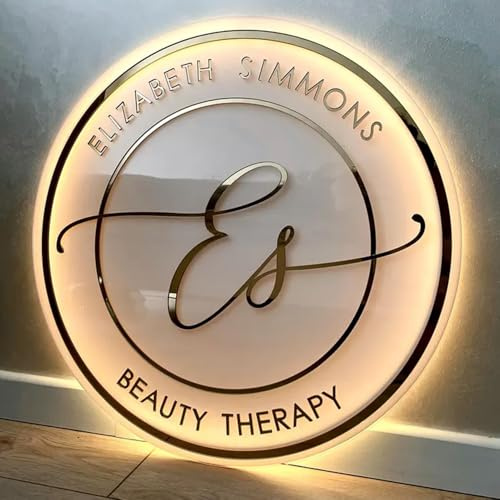 Custom Acrylic Backlit Sign, Personalized Illuminated Logo Signs For Business, Beauty Studios, Nail Salons, Storefront Design, Office and Shops Decor More