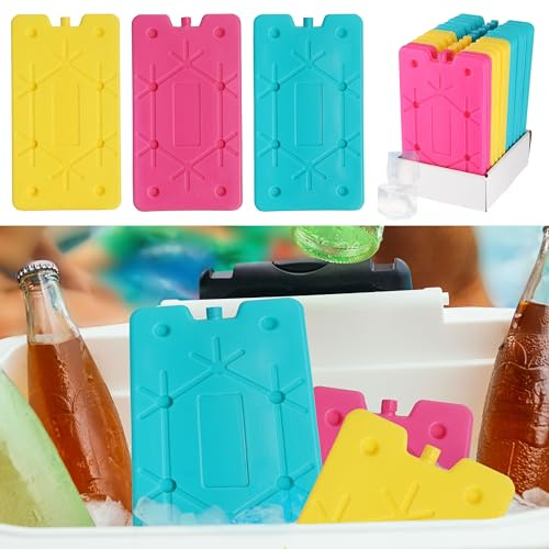Cepewa Set di 12 piatti refrigeranti | colori assortiti 25 x 14 x 1 cm plastica | elementi refrigeranti riutilizzabili | Coolpacks borsa termica per borsa termica (1 set da 12 batterie refrigeranti 25