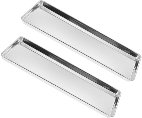 OUNONA 2pcs Stainless Steel Rice Tray Versatile Catering Tray Food Serving Platter