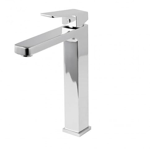 Yoka Home - Wasserhahn Bad - Waschtischarmatur mit Auslauf 17,5 cm - Waschbecken-Armatur Badezimmer mit Strahlregler - Mischbatterie Waschbecken Stehend - Badarmatur Waschbecken - Hohe 29 cm - Chrom