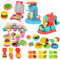 YATOSEEN 3-in-1 Knete Play Doh Set, Maschine zum Zubereiten von Eiscreme, Nudeln und Hamburgern,Kreatives Essensspielzeug für die Küche, Knete kzeugset mit 12 Knete Farben für Kinder ab 3 Jahren