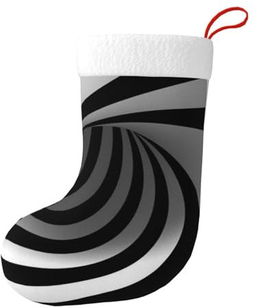 Hgbbdyyjj Schwarze und weiße Weihnachtsstrümpfe für Herren und Damen, Weihnachtsstrümpfe, weiches Polyester, dekorative Socken, Schwarz , Einheitsgröße