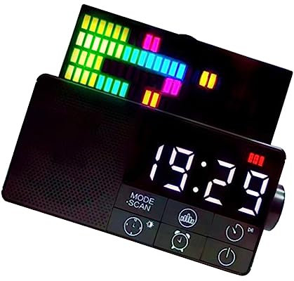 Uonlytech Reloj Despertador Digital Plegable Altavoz Radio FM y Función De Alarma Decoración Vintage para Habitaciones Estilo Aesthetic