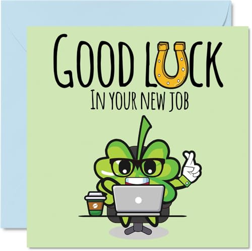 Stuff4 Glückwunschkarte New Job Good Luck, Blattklee – Sorry Your Leaving Good Luck In Your New Job, 145 mm Grußkarten