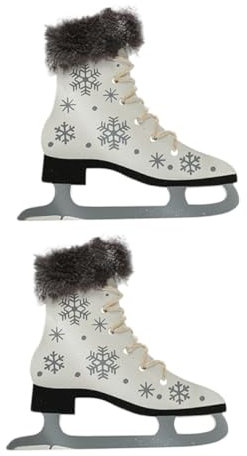 COLLBATH Deko Schlittschuhe Anhänger Holzschmuck Hängedeko Für Weihnachtsbaum Partydekoration Weihnachtsdeko Zum Aufhängen Christbaum Ornament