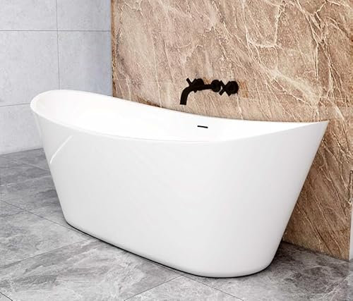 Aica Sanitär Badewanne Freistehende Badewanne mit Siphon Acryl Set Acrylbadewanne Acrylwanne Luxusbadewanne,170x72x65cm für Badezimmer