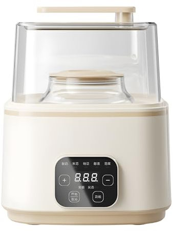 Yaourtièr, Fermenteur Intelligent pour Natto, Chauffage Uniforme à 360° et Commande Tactile, pour la Fabrication de Yaourts et la Préparation de Natto