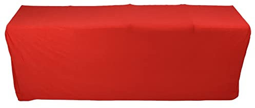 Nikou Stretch Spandex Table Copertura forte elasticità lavabile rossa riutilizzabile tovaglia elastica con 4 tasche festa di matrimonio (Red 4ft (122 * 76 * 76cm))