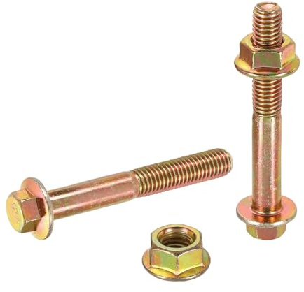 sourcing map M8 x 60mm Flanged Hex Head Bolts, 5Pcs Zinc-Plated Carbon Steel Flange Hexagon Screws with Nuts, Partially Threaded, for Machinery Industry Home Appliances