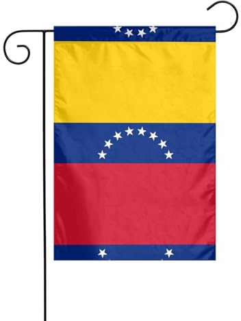WHJSHOP Bandera de Venezuela con imagen de jardín de 30,5 x 45,7 cm para decoración de patio con 3 cm de ancho de posición de poste (solo bandera, no incluye mástil)