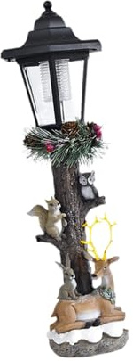 SZLIFE Statua di Animale da Esterno con Luce Solare per Esterni, Regalo di inaugurazione della casa, Ornamento Decorativo in Resina per Prato e Patio, Cervo E Coniglio