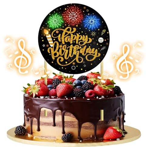 LED Musical Birthday Cake Toppers，with Light and Music, Blowable，Birthday candles，Fabulous Cake Decoration for girl or Women– Plays Hit Song 'HAPPY Birthday'
