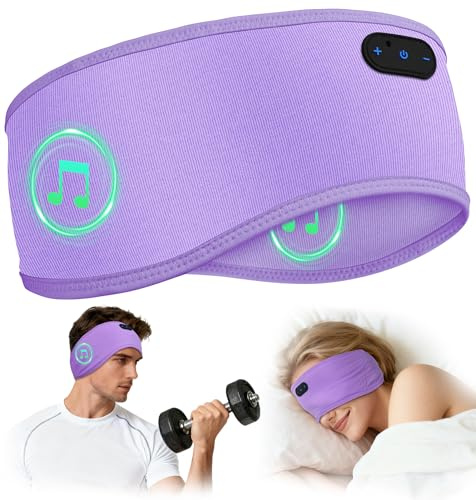 MUSICOZY Schlafkopfhörer Stirnband Bluetooth Bambus für Schlafen Sport | Hautfreundlicher & Verbesserte Passform. Perfekt Für Side Sleepers, Reisen & Entspannen. Geschenk Für Männer & Frauen.