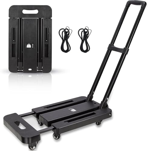 Meisax Carretilla plegable con 2 cuerdas elásticas, capacidad de carga de 200 kg