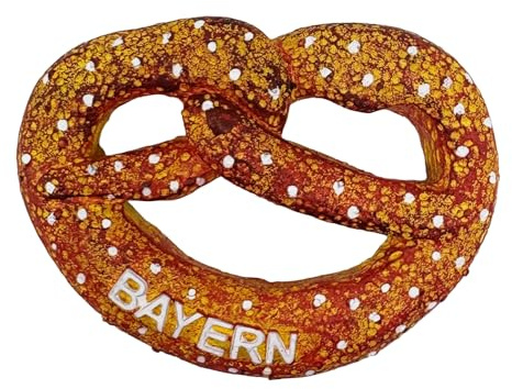 Souvenir Kühlschrankmagnet im Brezel Design – traditionelles Deutschland Motiv, detailreicher 3D Magnet – Reiseandenken Mitbringsel & Geschenkidee – Bayern