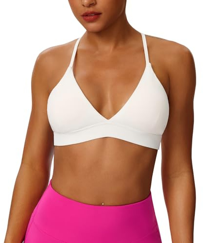 Ruowuhen Sujetador Deportivo Mujer Push Up Brasier Top Deportivo | Sin Aros Espalda Cruzada con Almohadillas Extraíbles para Yoga Running Fitness