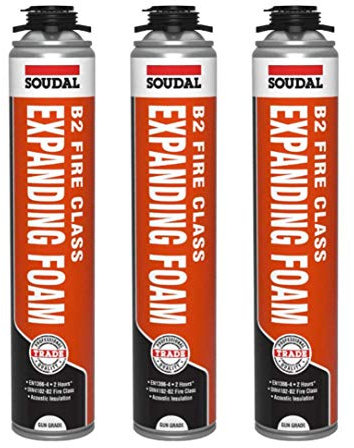 3 x Soudal B2 Fire & Acoustic Expanding Foam
