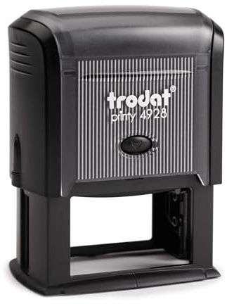 Trodat Printy 4928 - Tampon Encreur Professionnel Automatique 7 lignes À Personnaliser - Empreinte 60 x 33 mm Offerte (Noir)