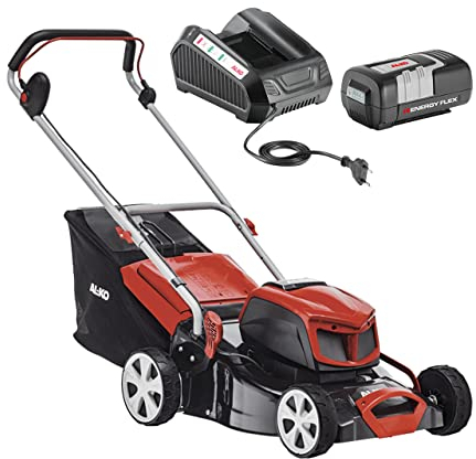 AL-KO Akku-Rasenmäher 42.9 Li Energy Flex (Li-Ion Akku 40 V / 4 Ah, 42 cm Schnittbreite, Stahlblechgehäuse, inkl. Akku und Ladegerät, zentrale Schnitthöhenverstellung, für Rasenflächen bis 400 m²)