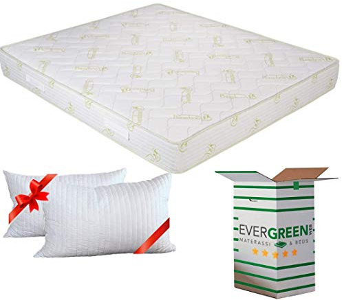 Evergreen web ?ortopedisk viskosskum madrass 20 cm hög med kudde INKLUSIV, nedre lager av kallt skum, avtagbart överdrag, hypoallergen, för alla lastrosor och sängar | Sleepy